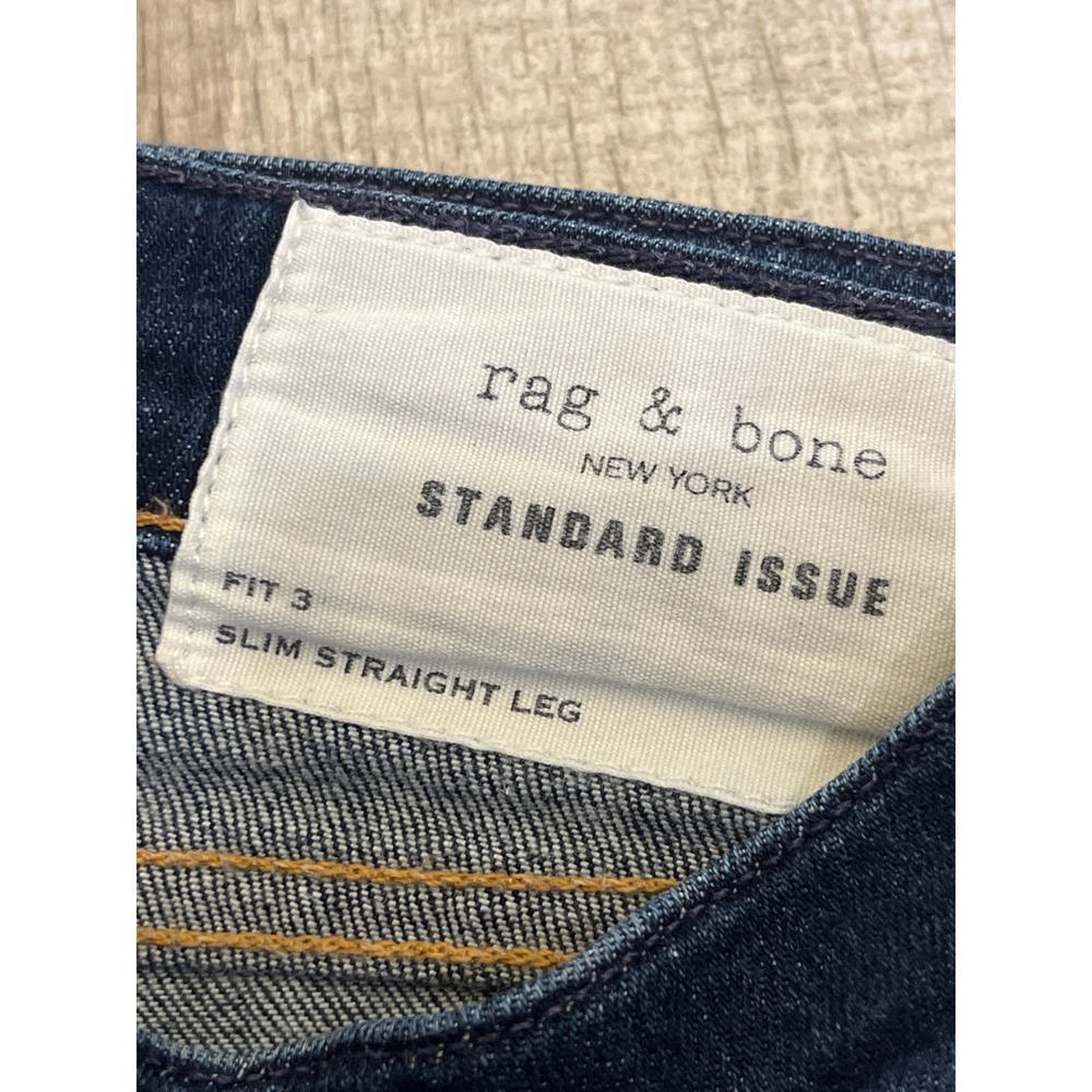 Rag & Bone Standard Issue Fit 3 Slim Straight Leg Jeans Heritage Blue M1215K510